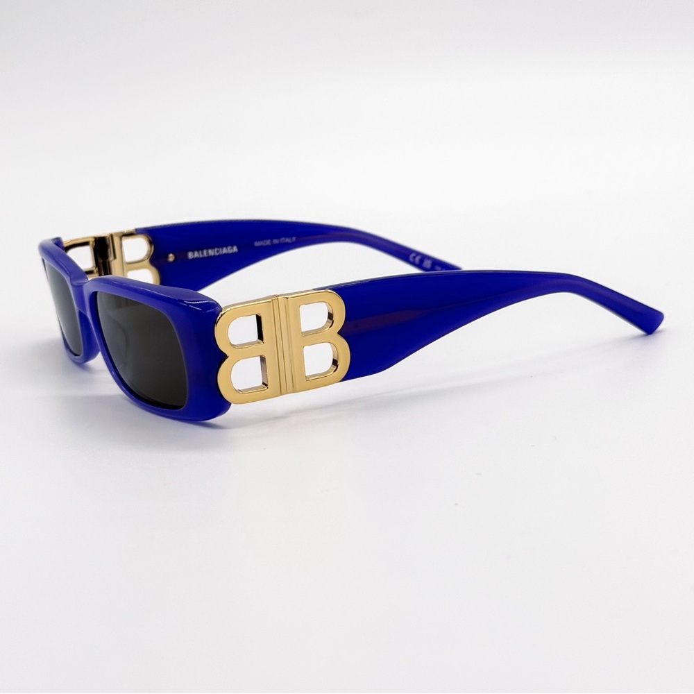 NEW BALENCIAGA BB0096S 004 SQUARE VIOLET GREY UNISEX SUNGLASSES BALENCIAGA